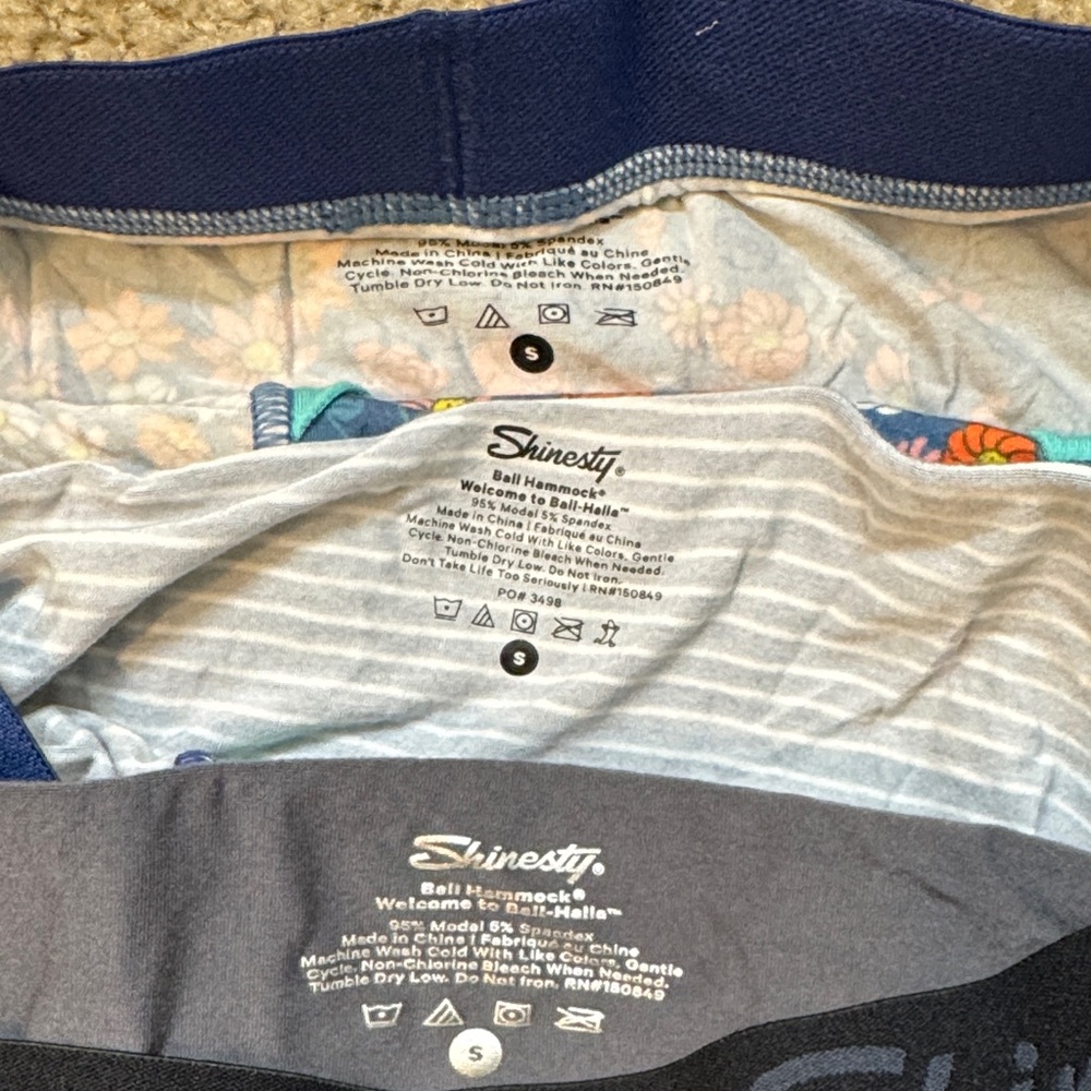 Shinesty Men's Boxer Briefs - Floral Blue, Diamond Gray, and Striped Navy - Picture 5 of 5
